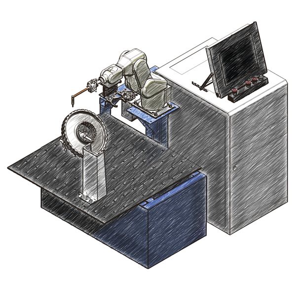 Роботизированный комплекс сканер дефекстокоп авиационных двигателей - роботизированный комплекс, сканер сварных стыков рельсов и колесных пар