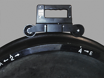 Общий вид сканера УСК-ТЛ с внутренней стороны колеса